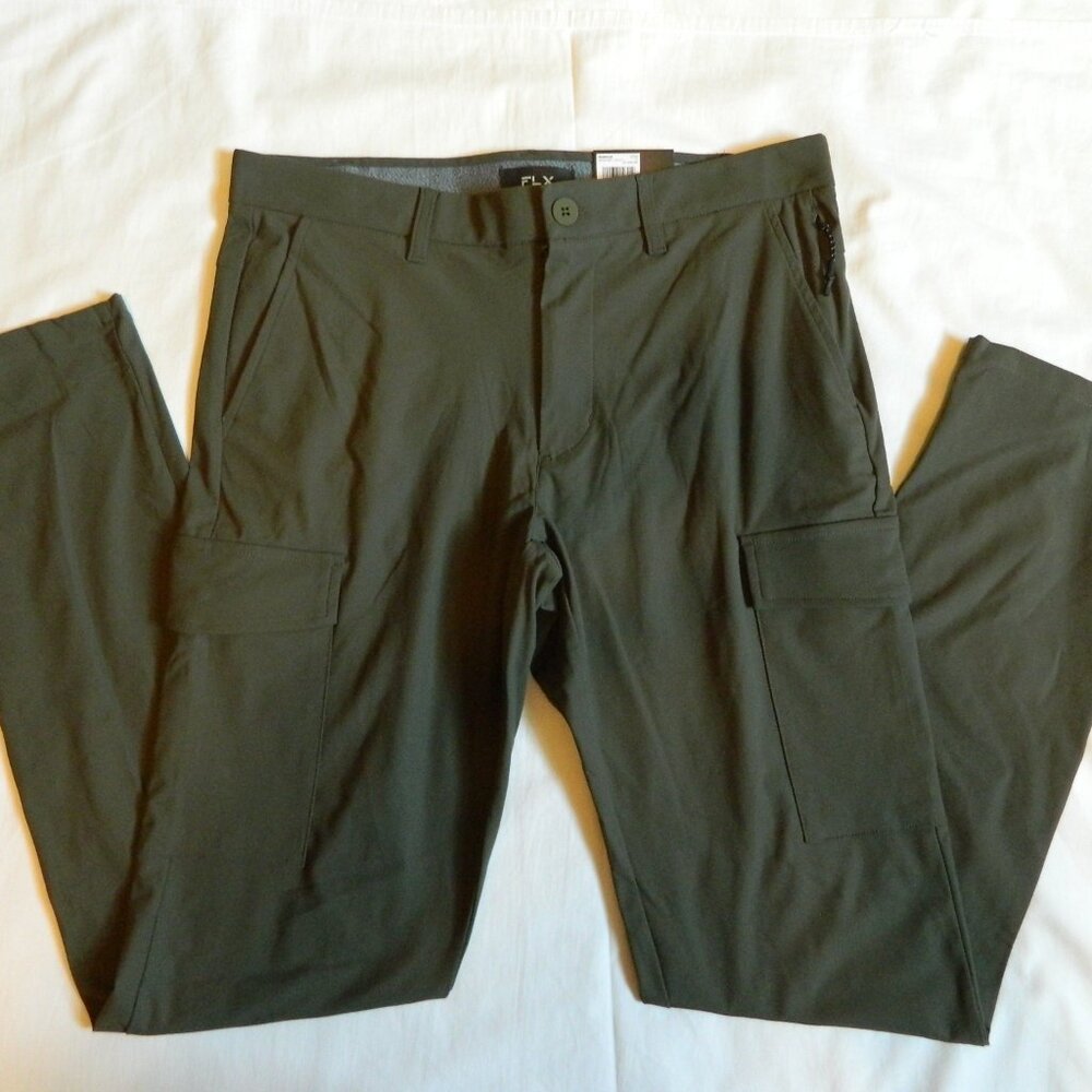 Men's FLX Premium Cargo Pants Slim 32x34 NWT Green